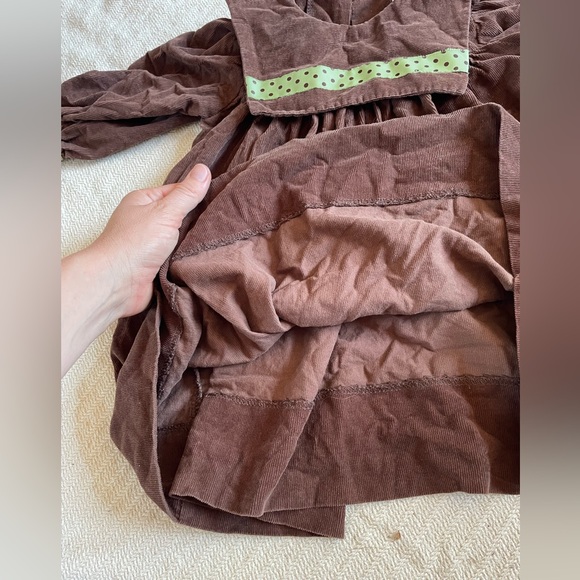 Peaches n Cream Brown Corduroy 100% Cotton Girls Dress - Picture 6 of 7